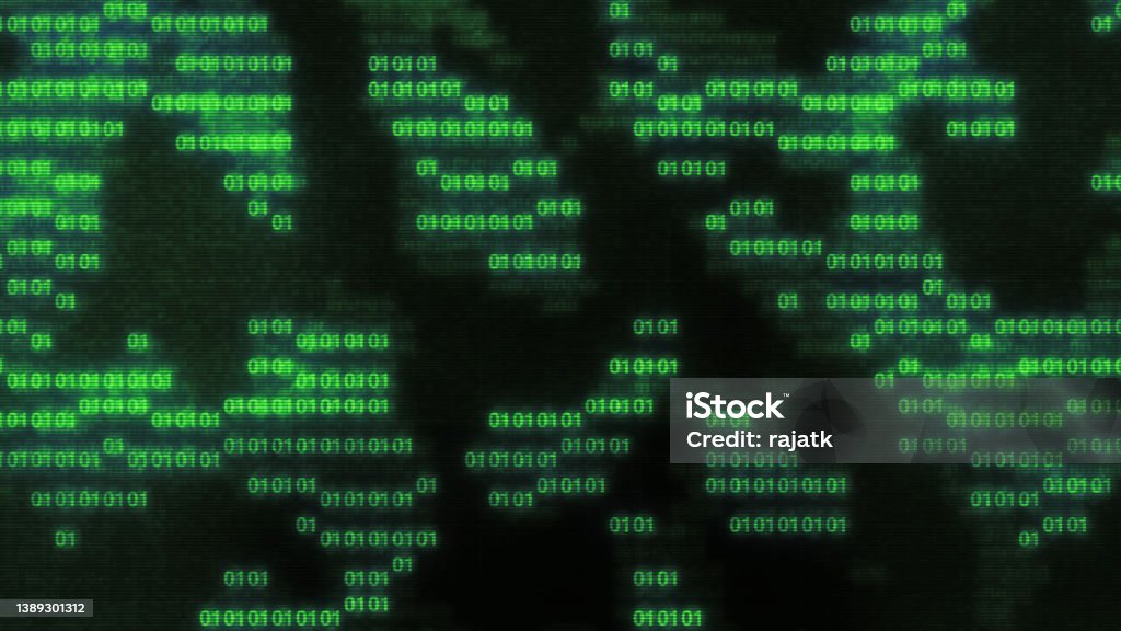 Byte Colors Color Bytes Of Binary Code Flying Through Stock Illustration - Download ...