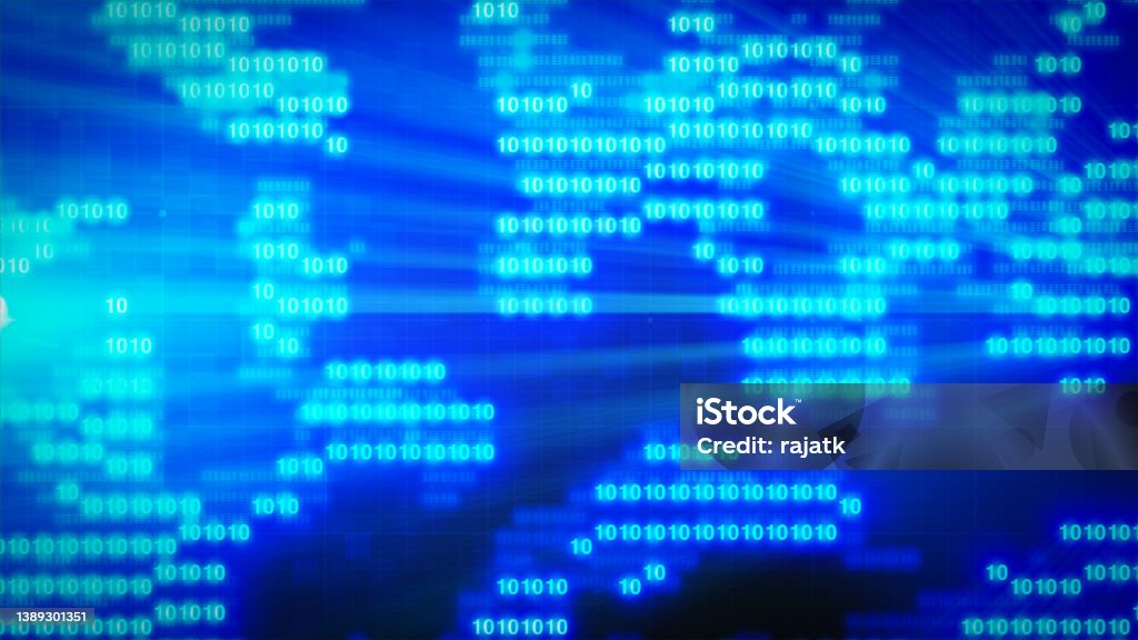 Byte Colors Color Bytes Of Binary Code Flying Through Stock Illustration - Download ...