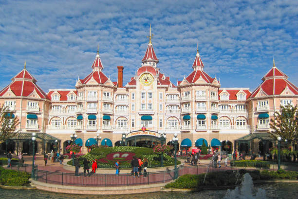 Entrance of Disneyland Park stock photo