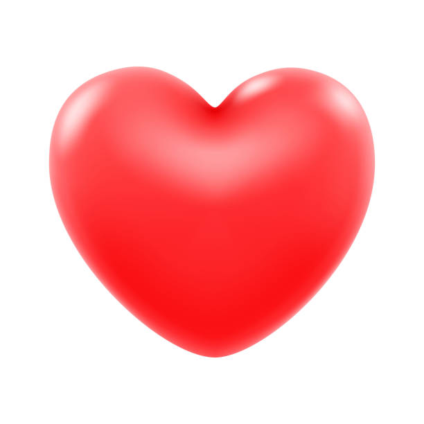 красный блестящий символ сердца. реалистичная 3d векторная иллюстрация, изолированная на белом фоне. идеально подходит для дня святого вале - rose red valentines day wedding stock illustrations