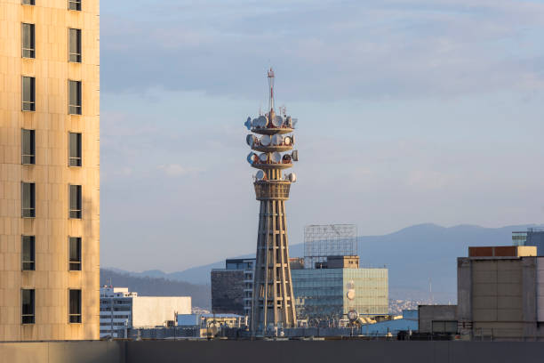 istock transmission tower, dusk in Ciudad de Mexico, CDMX, Mexico 1389305682