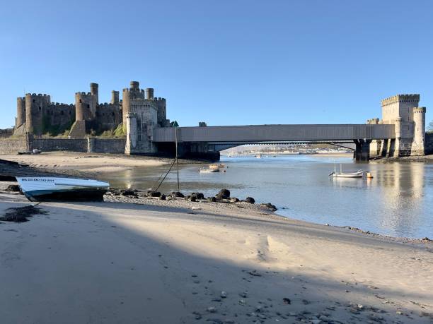 Conwy castle 3 Beach at Conwy Castle in Wales United Kingdom conwy castle stock pictures, royalty-free photos & images
