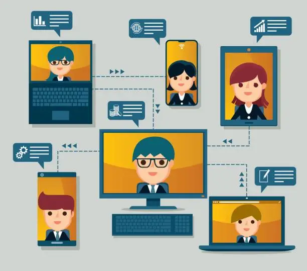 Vector illustration of Conference video call