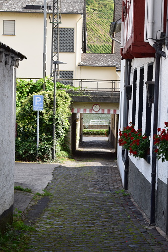 Treis-Karden, Germany - 09/21/2021: narrow street in Karden