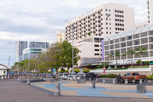 Nouméa, South Province, New Caledonia: building of the 'Gare Maritime', the Martime Terminal, serving both local ferries and visiting cruise ships - Jules Ferry Street.