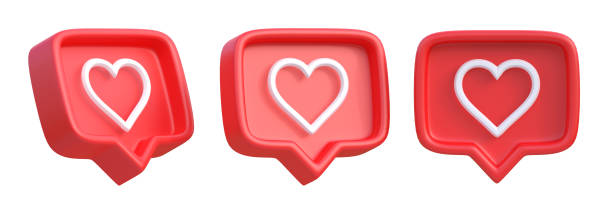 istock Set of heart in speech bubble icon isolated on a white background 1389316307