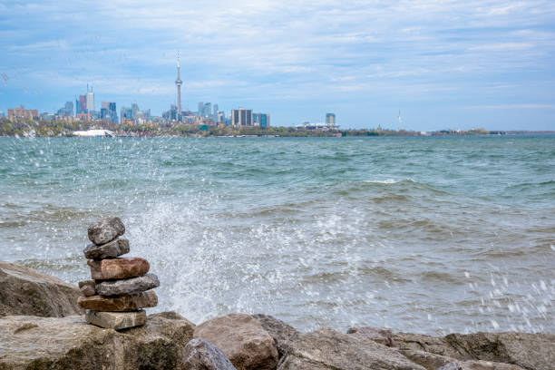 istock Toronto Skyline Across Humber Bay with Inukshuk 1389317492