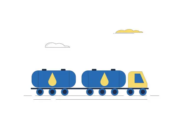 Vector illustration of Tanker truck.