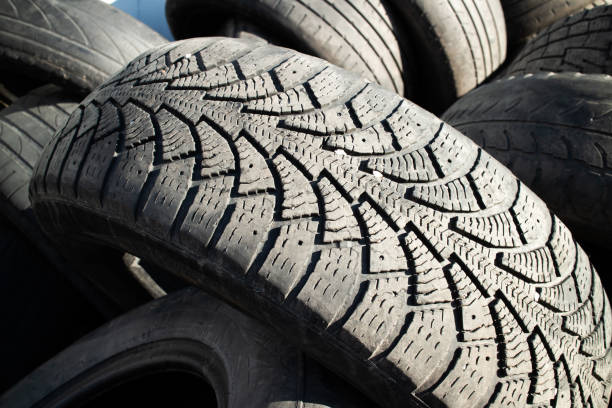 istock Tread of an old tire close-up. 1389330079