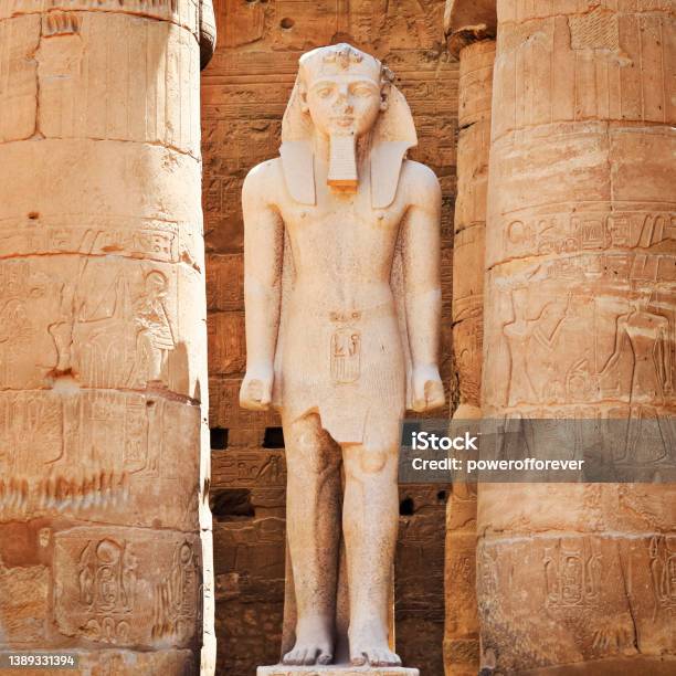 Statue Of Rameses Ii In The Great Court Of Rameses Ii At Luxor Temple In Luxor Egypt Stock Photo - Download Image Now