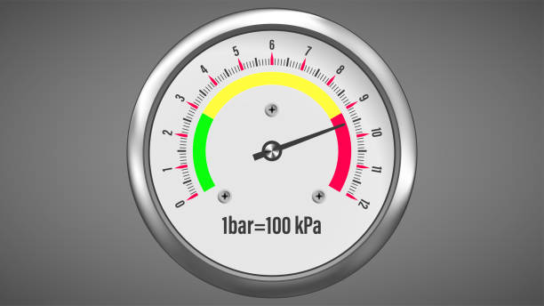 ilustraciones, imágenes clip art, dibujos animados e iconos de stock de manómetro de acero clásico aislado - barometer meteorology gauge forecasting