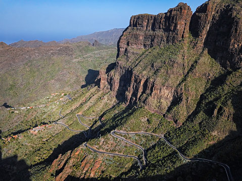 Aerial panorama of Masca road, Tenerife