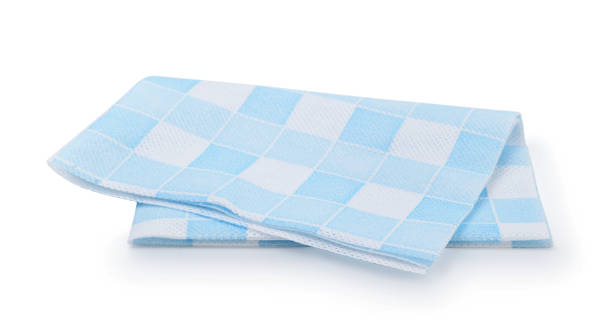 istock Blue napkin isolated on white. 1389334737
