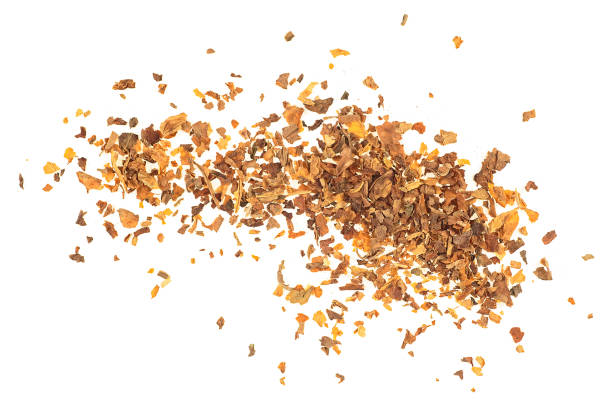 istock Pile tobacco isolated on a white background, top view. 1389336100