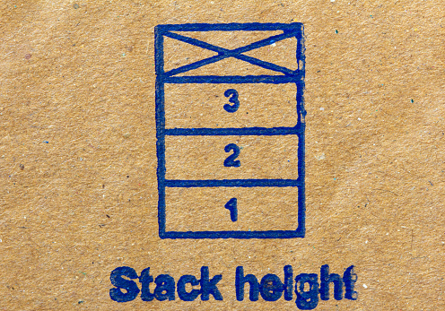 Packaging symbol to indicate that the items shall not be vertically stacked after a level to mitigate risk of falling and getting damaged