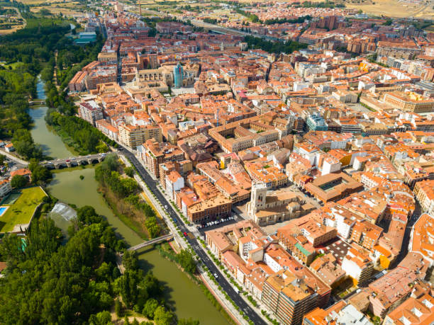 istock Panoramic view from the drone on the city Palencia. Spain 1389338673