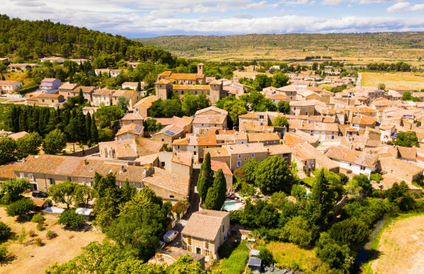 istock View from drone of french commune Fontcouverte 1389338694