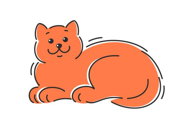 ilustrações, clipart, desenhos animados e ícones de gato ruivo - fuzzy headed