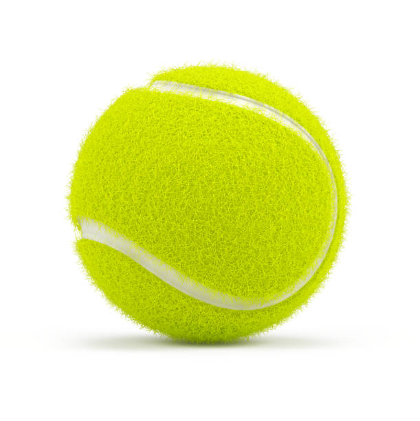 piłka tenisowa izolowana na biało - rendering 3d - tennis ball tennis racket tennis vertical zdjęcia i obrazy z banku zdjęć