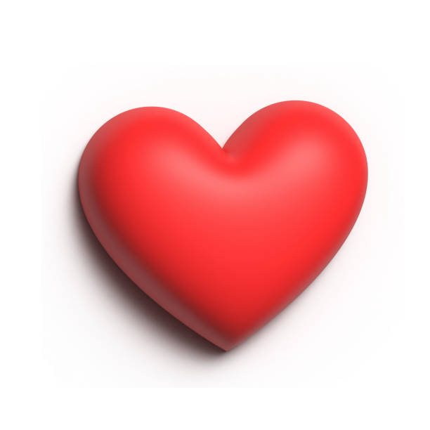 istock Red heart isolated on white background with shadow. 3D rendering. 1389348434
