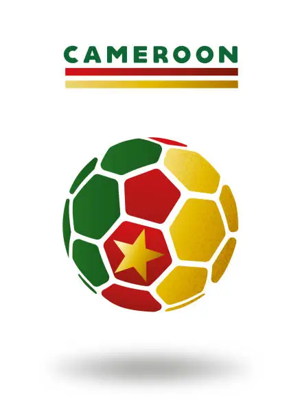 Vector illustration of Cameroon soccer ball on white background