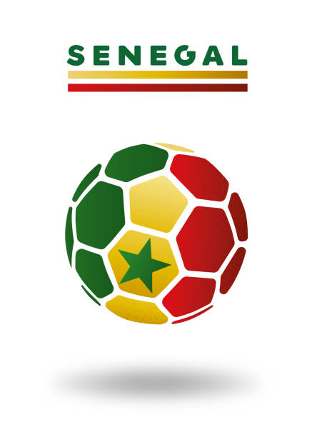 сенегальский футбольный мяч на белом фоне - senegal stock illustrations