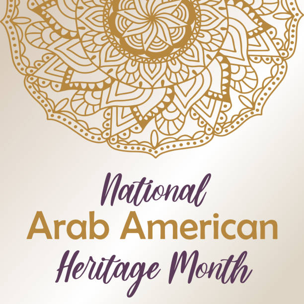 National Arab American Heritage month. Vector background, round mandala, tradition eastern oriental ornament. NAAHM square template National Arab American Heritage month. Vector background, round mandala, tradition eastern oriental ornament. NAAHM square template. arab culture stock illustrations