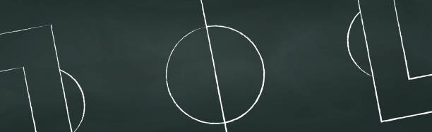 tanda sepak bola latar belakang gelap panorama - vektor - court line ilustrasi stok