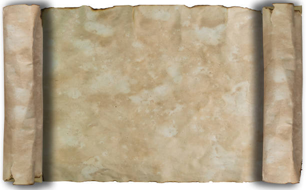 istock Old witch book empty page scroll. Bewitched grimoire weathered pages tope view. Blank witchcraft or magic book page. Medieval burnt witchcraft weathered scroll manuscript or spells. Occult concept. 1389363628