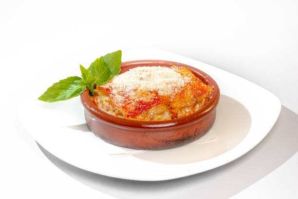 Italian pasta lasagna cooked in the oven