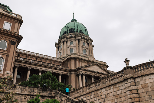 Hungary, Budapest, may 9, 2019: European landscape, traveling concept photography. Hungarian culture.
