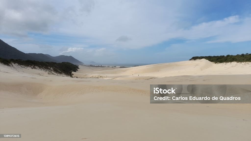 Siriu Dunes Siriu Beach, on the coast of Santa Catarina, in southern Brazil, with beautiful dunes Arid Climate Stock Photo