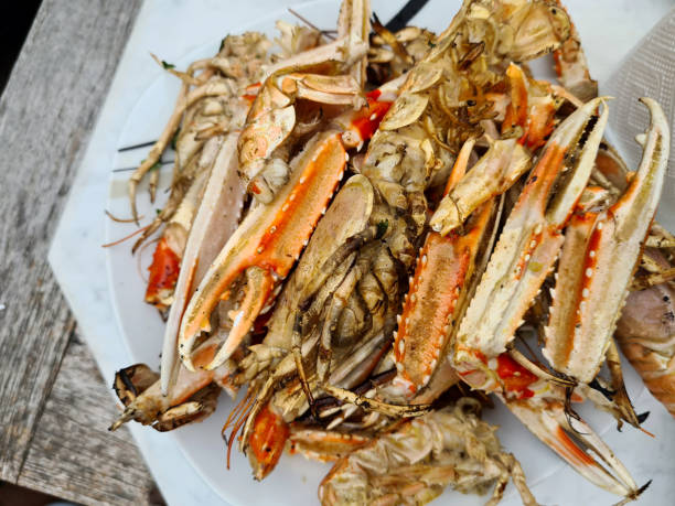 istock Fried Shrimp Seafood on plate. Delicious Marine shrimp fish. 1389374724