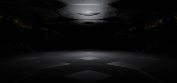 istock Cyberpunk Industrial Digital Future Spaceship Advanced Gray Colors Modern Background Surreal Future 3D Render 1389402144