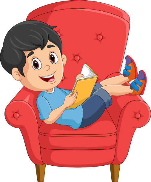 ソファで本を読んでいる漫画の小さな男の子 - 11992点のイラスト素材／クリップアート素材／マンガ素材／アイコン素材
