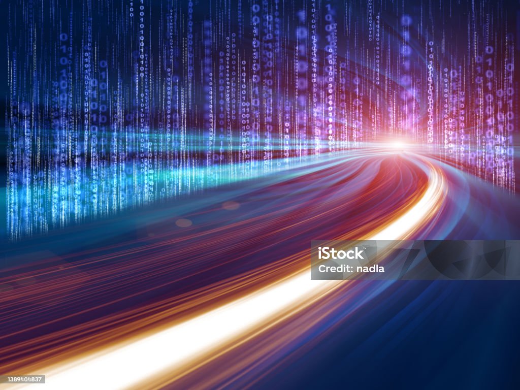 Driving in the Digital Network concept Data Stock Photo