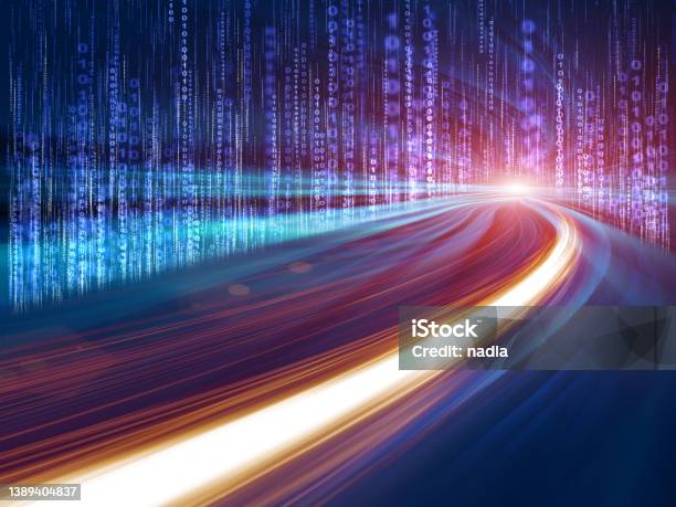 Driving In The Digital Network Concept Stock Photo - Download Image Now - Data, Technology, The Way Forward
