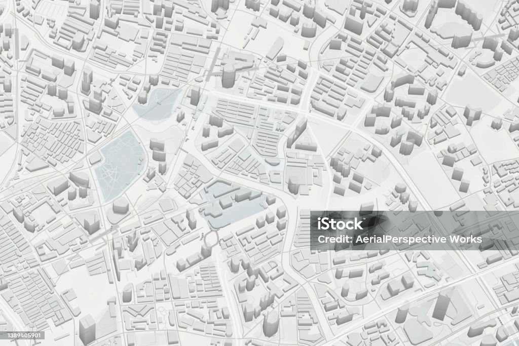View of Virtual City Map Stock Photo