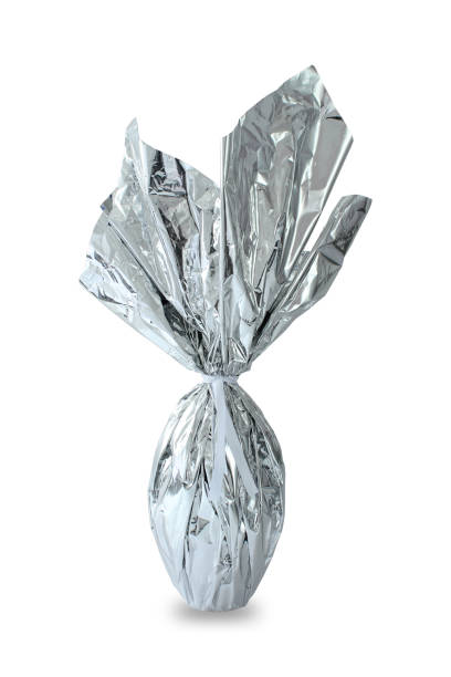 Easter egg wrapped in foil paper