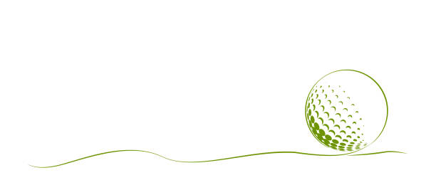 piłka golfowa z ciągłym zielonym rysunkiem kolorowym. tło strony internetowej, banera i broszury. ilustracja wektorowa - golf background stock illustrations