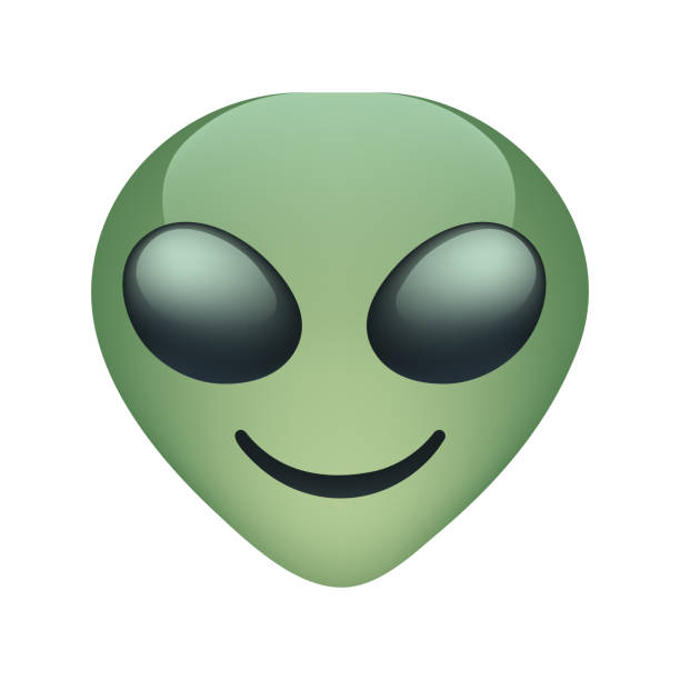 ilustrações de stock, clip art, desenhos animados e ícones de alien emoji vector illustration - alien monster green futuristic