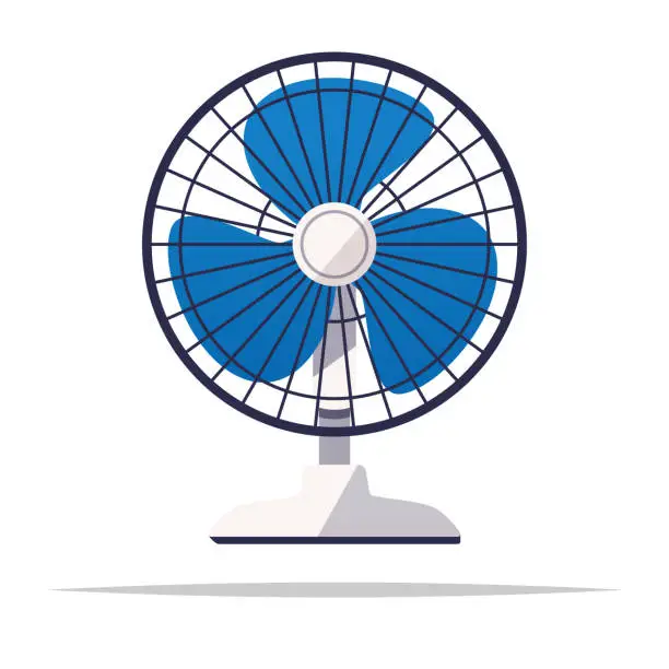 Vector illustration of Desk electric fan vector isolated illustration