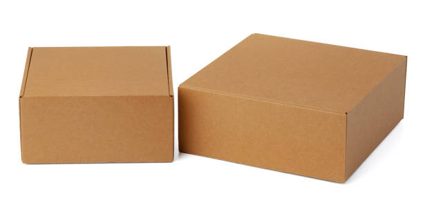 istock Craft cardboard boxes isolated on white background 1389425966