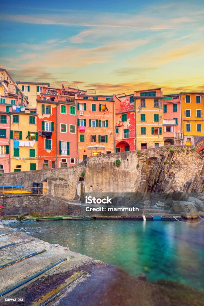 Riomaggiore in Cinque Terre, Italy Italian village Italy Stock Photo