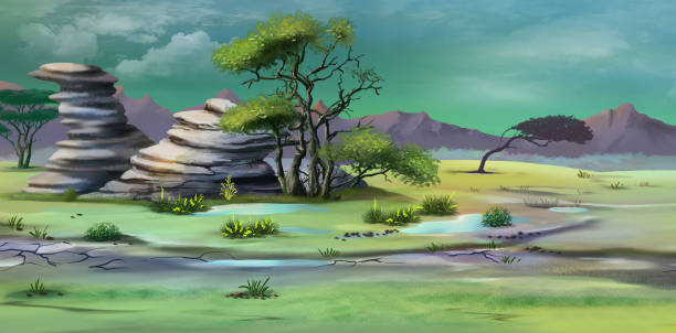istock Rainy day in the African savannah 1389432169