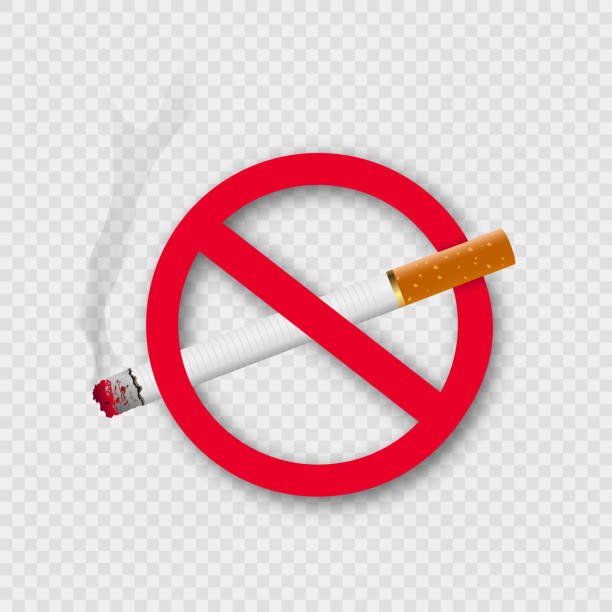 illustrations, cliparts, dessins animés et icônes de panneau 3d non fumeur. vecteur - cigarette tobacco symbol three dimensional shape