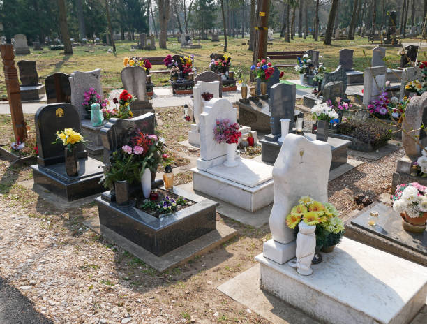 istock Tombstones in the public cemetery 1389435206