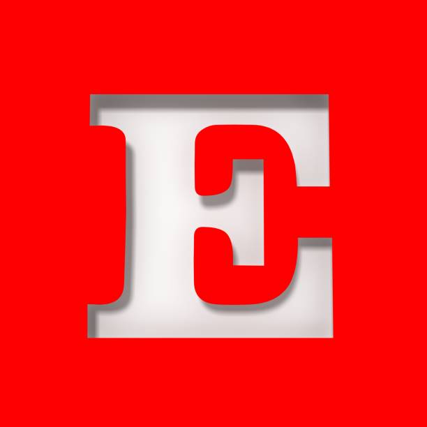 istock E letter white sign stencil cut out design 3d rendering illustration 1389435319
