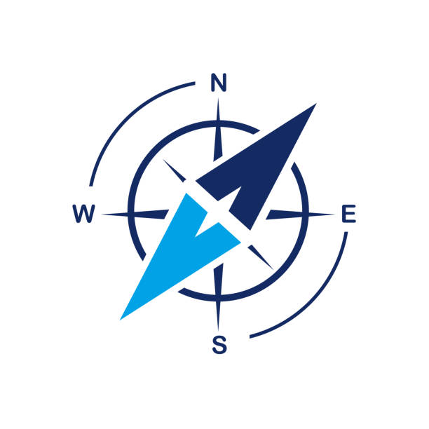 ikona nawigacji. szablon projektu znaku kompasu. ilustracja wektorowa - air needle stock illustrations