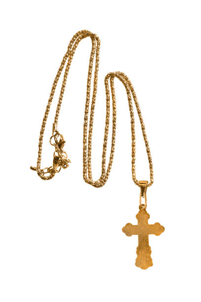 istock Cross necklace isolated 1389444561